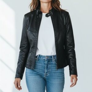 Marc New York zip front Leather Moto Jacket